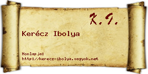 Kerécz Ibolya névjegykártya